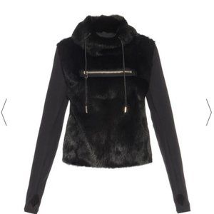 Aurelie Demel blade fur and wool blend sweatshirt